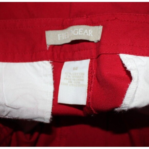 Fieldgear Women's Size 16  Capri Pants Red Denim High Waist Flat Front NWT - Picture 9 of 9